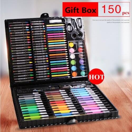 Kawaii Stationery 150PCS/Box Art Drawing pastel Set Watercolor Pen Crayons-Oil Pastel Pencils Palette Paintings Art Supplies