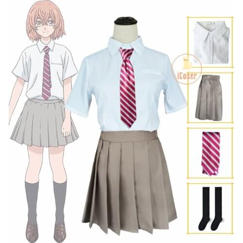 Tokyo Revengers Hinata Tachibana Cosplay Costume Girls Women Skirt Set JK School Uniform Uniform Halloween Anime Dress Outfit