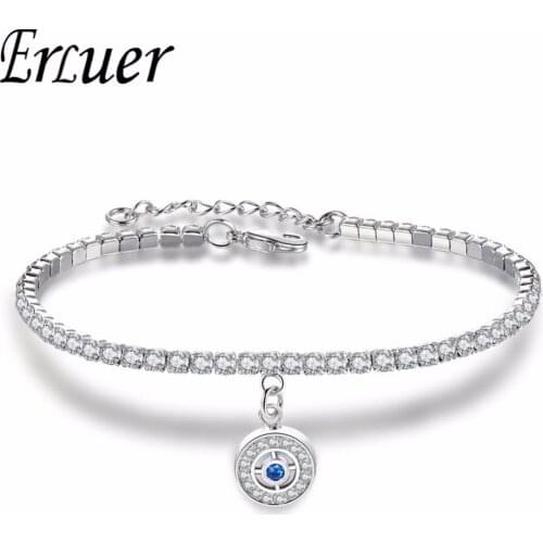 ERLUER Fashion Evil eye Bracelet For Women Girls Silver Plated Crystal Zircon Claw chains Link Bracelets & Bangles Jewelry Gifts