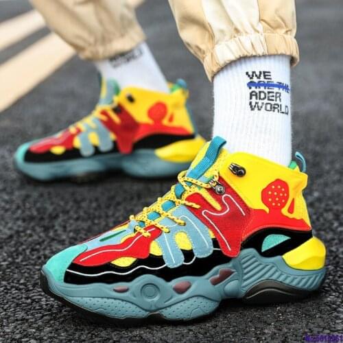 Mens Chunky Sneakers Basket New Trend Fashion High Top Casual Shoes For Men Designer High Quality Trainers Homme Chaussure