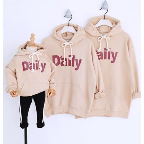 Matching Family Outfits Autumn High Quality Letter Casual Long Sleeves Mommy And Daughter Hoodies Father Son Sweatshirt 2019