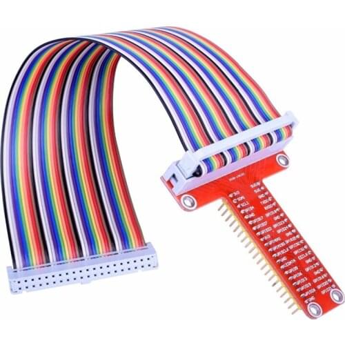 40Pin GPIO T Type Expansion Module Board Adapter with 40 Pin GPIO Female to Female Rainbow Cable For Raspberry Pi3/ 2 Model B