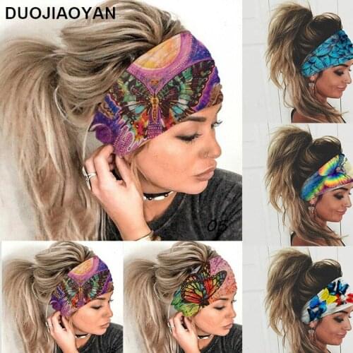 Elastic Color Fashion Women Girls SummerBohemian Hair Bands Print HeadbandsTurban Bandage Bandanas HairBands Hair