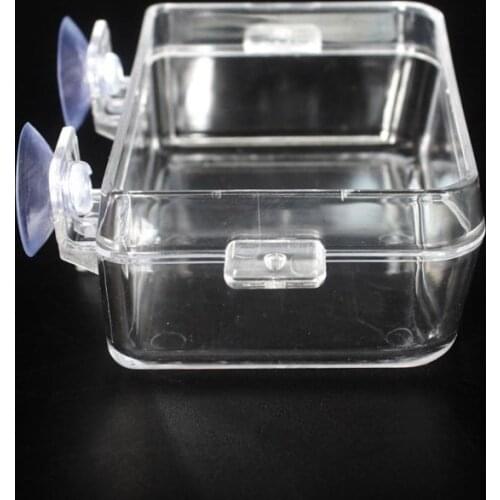 Transparent Reptile Feeder Anti-escape Food Bowl Turtle Lizard Worm Food Container
