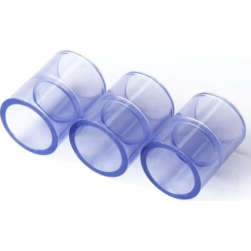 50mm 63mm 75mm 90mm 110mm PVC transparent joint straight through UPVC water supply pipe fittings plastic water pipe joints