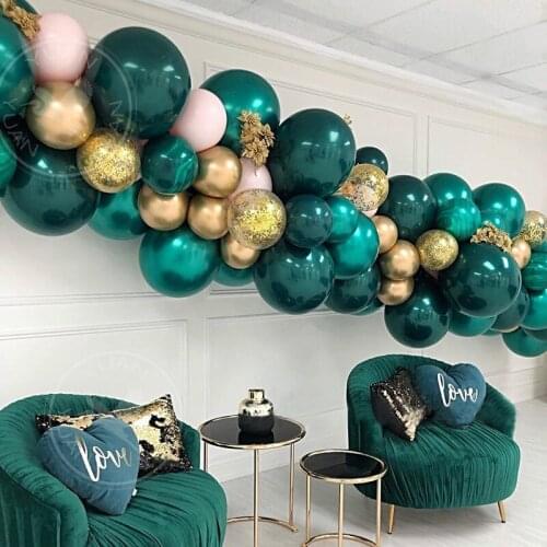 Retro Dark Green Golden Jungle Birthday Theme Balloon Party Decoration Wedding Mall Celebration Decoration Supplies