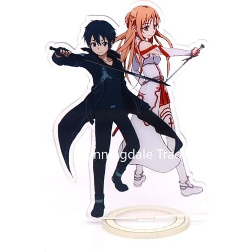 Anime Sword Art Online Acrylic Stand Model Toys Kirigaya Kazuto Yuuki Asuna Action Figure Desktop Decoration Toys 15cm
