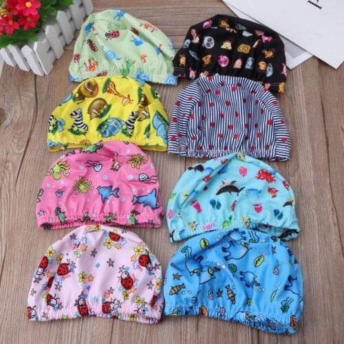 Baby Newborn Swimming Hats Infant Cartoon Printed Swimming Hats Bathing Waterproof Hats For Children Boys Girls Pool 0-6Y Q1FE