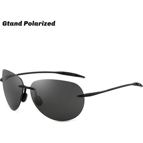 Gtand Rimless Pilot Sugar Beach Style Ultralight TR90 Polarized Sunglasses For Men Sports Driving Brand Design Sun Glasses GT421