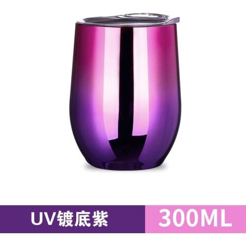 5pcs Stainless Steel Wine Glass Tumblers 12 Oz Double Wall Vaccum Insulation Wine Coffee Drinking Tumblers with Lid