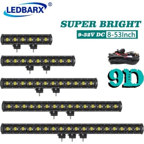 LEDBARX 9D 8 15 21 28 34 41 47 53"Inch Offroad Led Bar 12V 24V Led Light Bar Truck Led Work Light For 4x4 Auto Car Lada ATV Boat