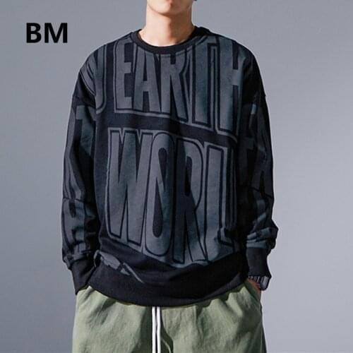 2020 Hip Hop Letter Print Sweatshirt Men Clothing Japanese Streetwear Harajuku Pullover Fashion Kpop Korean Skateboard Top Male