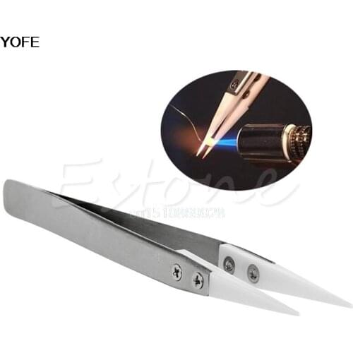 Tweezers Heat Resistant Stainless Steel Ceramic Tweezers Pointed Tip For RBA RDA Coils