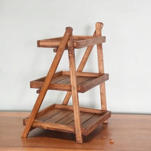 Teak Three Layers Folding Receive Aircraft Toilet Bathroom Toilet Shelf Toiletries Landing Shelf