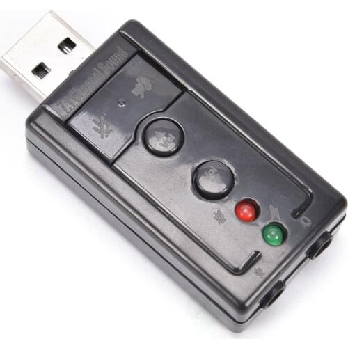 Mini External 3D USB 2.0 Sound Card 7.1 Channel Virtual 12Mbps Audio for Speaker Adapter Microphone 3.5mm Jack Stereo Headset