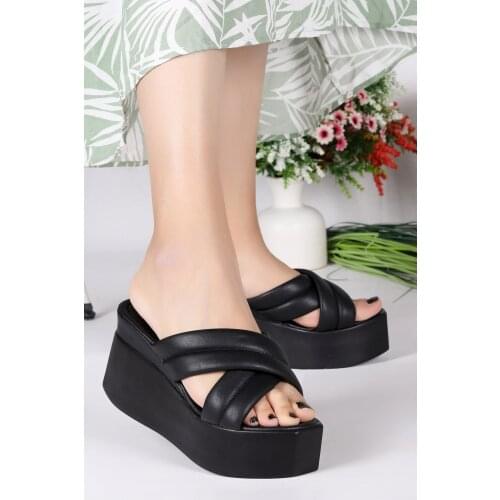 Woggo Pnt 32206 Skin Daily 10 Cm Wedges Female Slippers