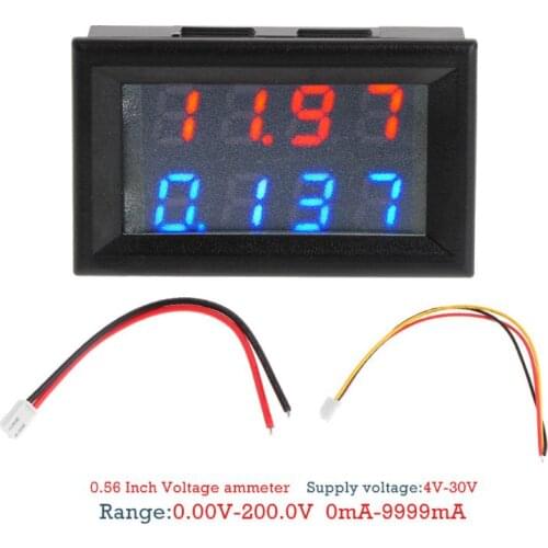 0.28" Digital DC 200V 10A Voltmeter Ammeter 4 Digit 5 Wire Voltage Current Meter