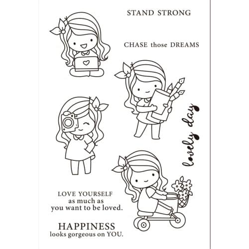 11x16 Girls day TBig ice cream ransparent Clear Stamps Silicone Seals for DIY scrapbooking photo album Card Making