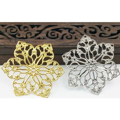 20pcs 55mm Filigree Wraps Metal Charms For Embellishment Scrapbook DIY Jewelry Craft