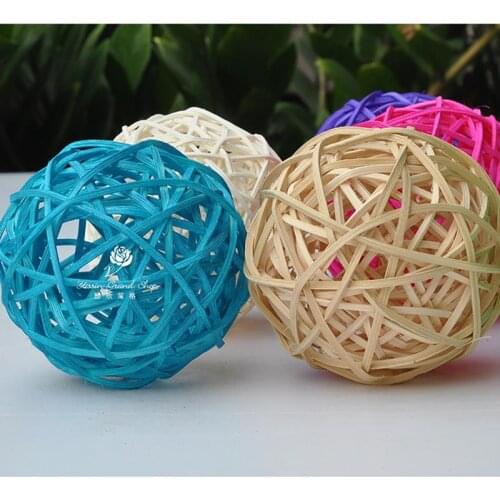 3/5CM Parrot Natural Rattan Ball Interactive Fun Bird Wicker Ball Parrot Vine Ball Handmade Weave Rattan Ball Toy Parrot Toy