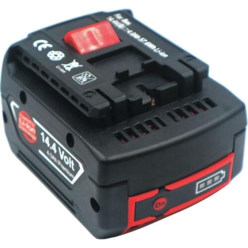 4.0AH portable Battery BOS14.4B Lithium Battery 14.4V Replacement for Bosch 14.4v Battery BAT607 BAT614 2607336078