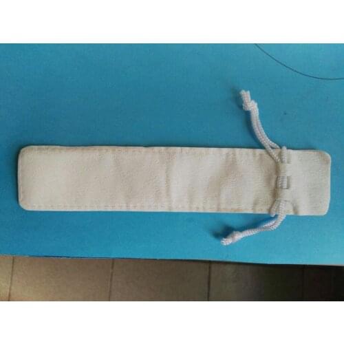 40pcs white velvet jewelry bags wholesale small drawstring bags 3.5*17cm pen bag fountain pen pouch free shipping for pen