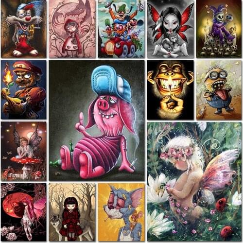 5d diamond painting embroidery Cross stitch Animal cartoon pig cat mouse wolf fantasy Mosaic home decor full square anime 3D diy