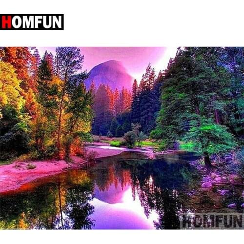 HOMFUN Full Square/Round Drill 5D DIY Diamond Painting "Color landscape" 3D Embroidery Cross Stitch 5D Home Decor Gift A17381