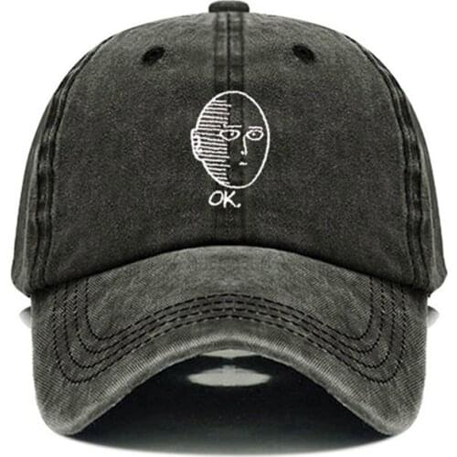 ONE PUNCH-MAN Dad Hat Washed Cotton baseball cap Anime fan embroidery funny Hats for Women Men ok Man One Punch Man Snapback