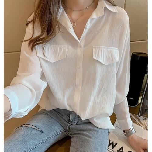Blouse Women Shirt Womens 2021 Spring Top Long Sleeve Flyaway Jacket Blusas Mujer De Moda