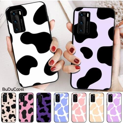 Black and white cow milk Silicone Black Phone Case For Huawei P20 P30 P20Pro P20Lite P30Lite Psmart P10 P40 pro