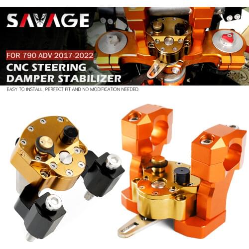 Steering Damper Stabilizer For 790 ADV 2017-2021 790 Adventure 2019 2020 Motorcycle CNC Handlebar Riser Bar Clamp Bracket