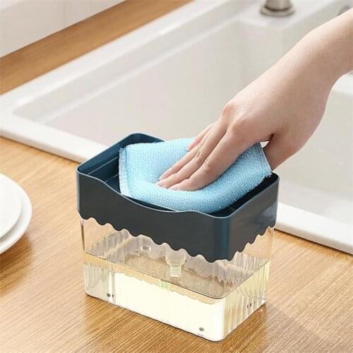 Soap Dispenser Pump with Sponge Manual Press Cleaning Liquid Container Manual Press Soap Organizer Kitchen Tool Dropshipping
