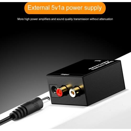 Dual-chip Fiber Digital to Analog Stereo Audio Converter Amplifier Adapter Optical Fiber SPDIF Toslink Coax Audio Decoder