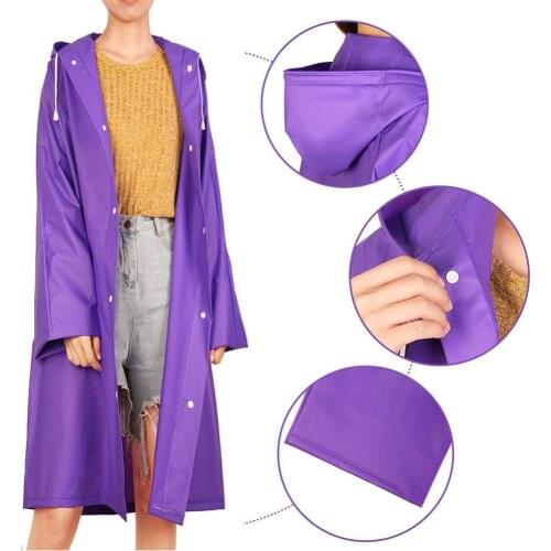 Ele-choices Unisex Outdoor Waterproof Thicken Hooded Reusable Raincoat Rain Poncho Rainwear for Daily