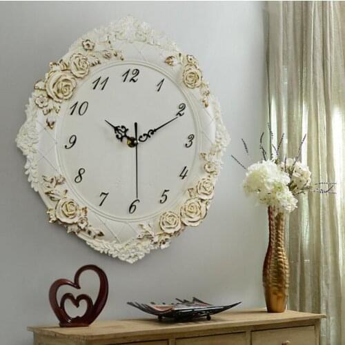 EUROPEAN CREATIVE RESIN WALL CLOCK HOME LIVINGROOM SILENT CLOCK HOTEL RESTAURANT WALL HANGING MURAL MUTE CLOCK CRAFTS DECORATION