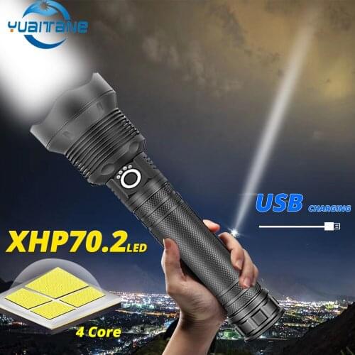 XLamp xhp70.2 most powerful led flashlight usb Zoom torch xhp70 xhp50 18650 26650 Rechargeable battery flashlight