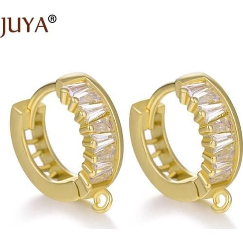 DIY Earring Findings Earrings Clasps Hooks Fittings Handmade Jewelry Making Accessories Luxury Zircon Hook Earwire Jewelry