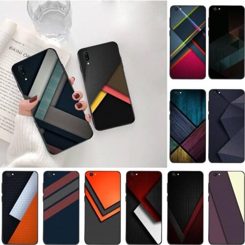 Contrasting color geometric design graphics Black Cell Phone Case For Vivo Y91c Y17 Y51 Y67 Y55 Y93 Y81S Y19 V17 vivos5