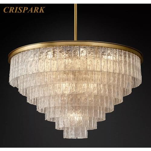 Glace Round Chandelier Lighting E12 Crystal Indoor Modern Minimalist Hanging Lamp Art Deco Light Fixture for Hotel Home Bedroom