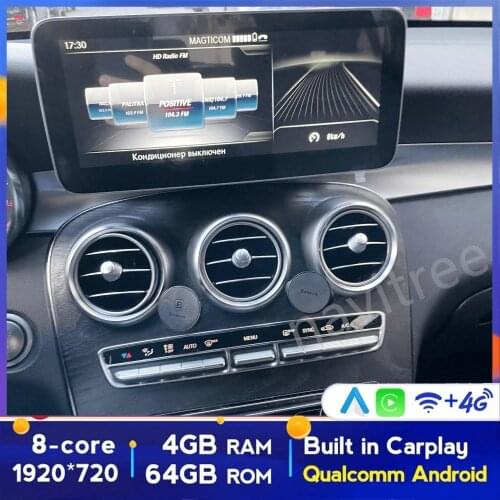 12.5" 8Core CPU 4G RAM Android 10 Car GPS Radio Multimedia For Mercedes Benz C/V Class W205 GLC X253 W446 2008-2018 With CarPlay