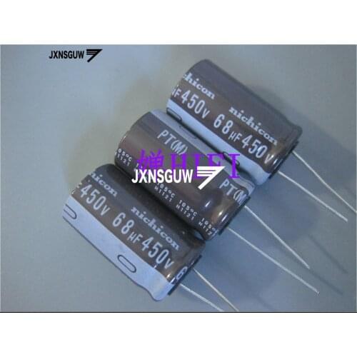 10PCS NICHICON PT 450V68UF 18X31MM 68UF 450V original Aluminum electrolytic capacitor 105 degrees 68uF/450V
