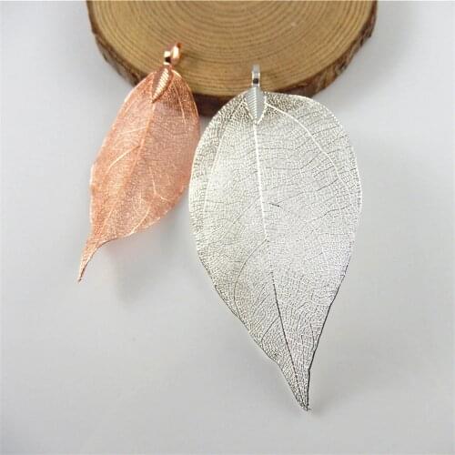 2piece)Women Top Jewelry Trendy Hollow Tree Leaf Necklace Pendant Bracelet Vintage Charms Art Dec 62-82mm Jewelry Findings52602
