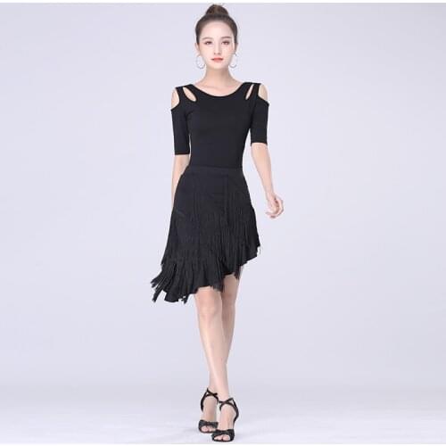 Adult Latin Dance Dress Female New Sexy Exercise Clothing Dance Top Modern Dance Shirt Strapless Summer
