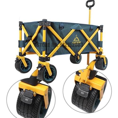 Outdoor Folding Camping Car Camping Four-wheeled Trolley Portable Shopping Trailer Photography Fishing Camper Trolley