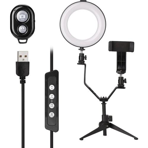 160mm Makeup Lamp USB Interface Dimmable LED Ring light Selfie Round Light Phone Photography Video Makeup Lamp for Vlogging