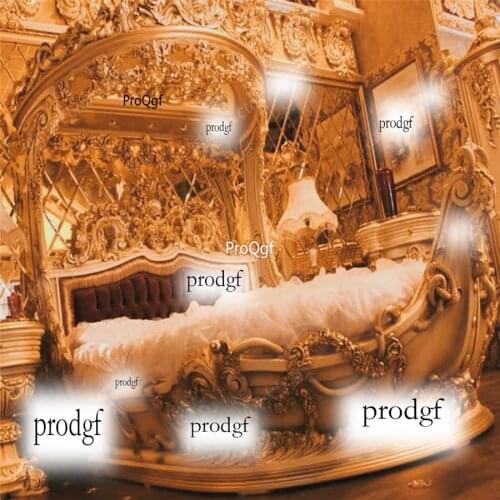 Prodgf 1Pcs A Set ins Luxury Princess Castle Bedroom Bed(no mattress)