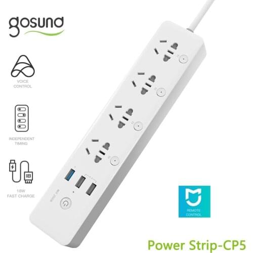 Gosund Smart Power Strip Mijia APP Remote Control WIFI Open Close Sockets Smart Home Timing Switch 3 USB 18W Fast Charging Plug