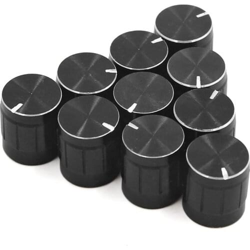 Uxcell 10Pcs 6mm Inner Dia Aluminum Alloy Potentiometer Control Volume Rotary Knob Cap