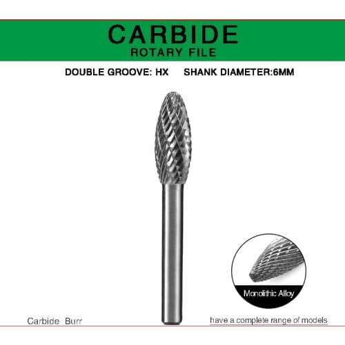 Head Tungsten Carbide Rotary file HX TYPE double slot Tungsten wood forks Round handle Rat-tail file cutters for wood